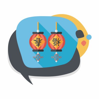 Çin yeni yılı uzun gölge, eps10, Çinli şenlik ile düz simgesi