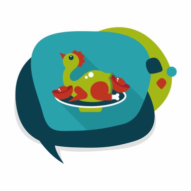 Çin yeni yılı düz simgesi ile uzun gölge, eps10, Çinli hatun