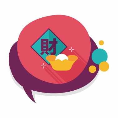 Çin yeni yılı uzun gölge, eps10, Çinli şenlik ile düz simgesi