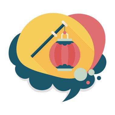 Çin yeni yılı uzun gölge, eps10, Çinli bir dekor ile düz simgesi