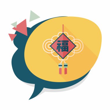 Uzun Gölge, eps10, şanslı Çince Çin yeni yılı düz simgesi