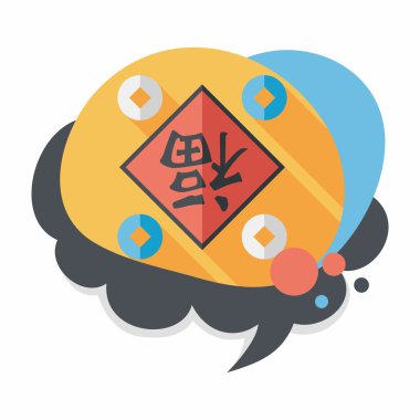 Çin yeni yılı uzun gölge, eps10, Çince çifti ile düz simgesi