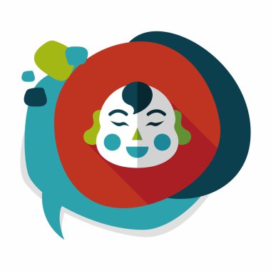 Çin yeni yılı uzun gölge, eps10, Maitreya bez bebek ile düz simgesi