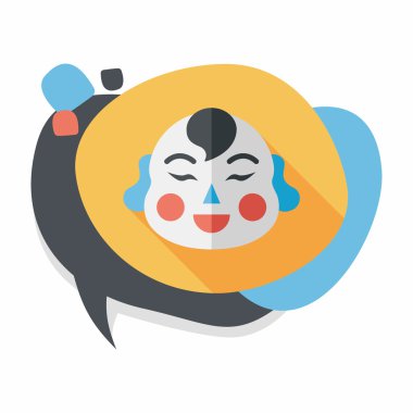 Çin yeni yılı uzun gölge, eps10, Maitreya bez bebek ile düz simgesi