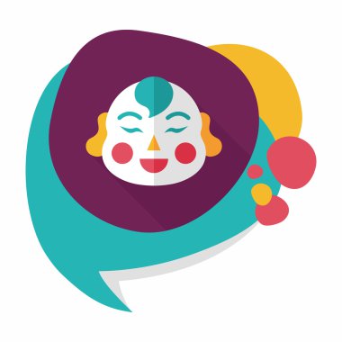 Çin yeni yılı uzun gölge, eps10, Maitreya bez bebek ile düz simgesi