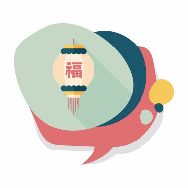 Çin yeni yılı uzun gölge, eps10, Çinli şenlik ile düz simgesi