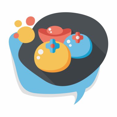 Çin yeni yılı uzun gölge, eps10, Çin şans ile düz simgesi