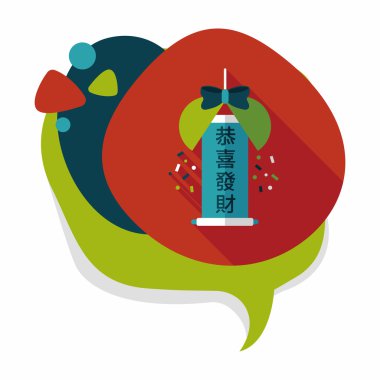 Uzun Gölge, eps10, düz simgesiyle Çin yeni yılı kutlamak Aralık