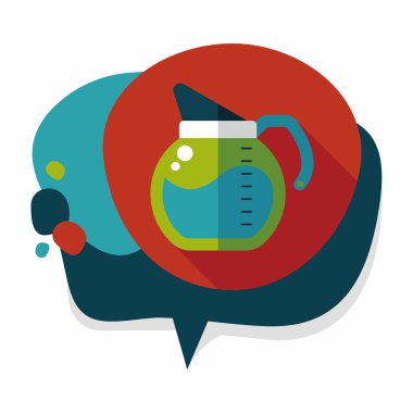 Uzun Gölge, eps10 ile kahve su ısıtıcısı düz simgesi