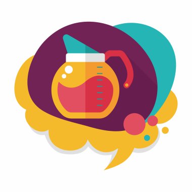 Uzun Gölge, eps10 ile kahve su ısıtıcısı düz simgesi