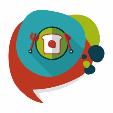 Uzun Gölge, eps10 ile kahvaltı tost düz simgesi