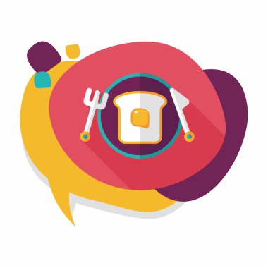 Uzun Gölge, eps10 ile kahvaltı tost düz simgesi