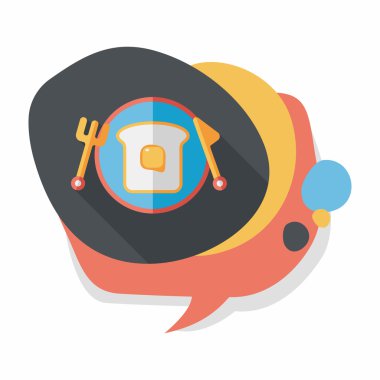 Uzun Gölge, eps10 ile kahvaltı tost düz simgesi