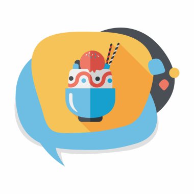 Uzun Gölge, eps10 dondurma düz simgesiyle