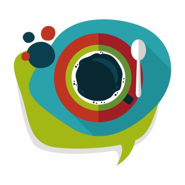 siyah kahve uzun gölge, eps10 düz simgesiyle