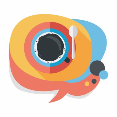 siyah kahve uzun gölge, eps10 düz simgesiyle