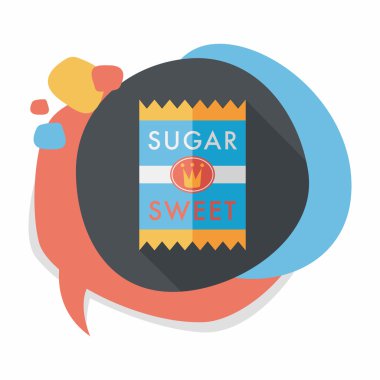 Uzun Gölge, eps10 ile şeker paket düz simgesi