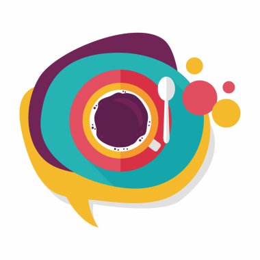 siyah kahve uzun gölge, eps10 düz simgesiyle