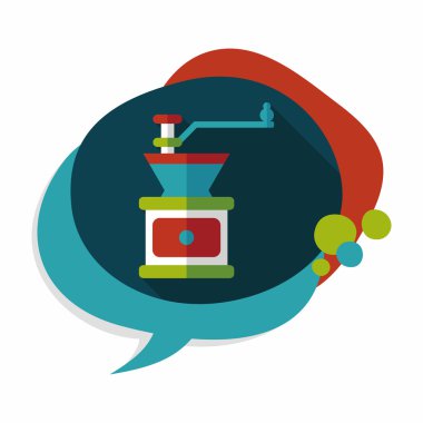 Uzungölgeli kahve makinesi düz simgesi, eps10