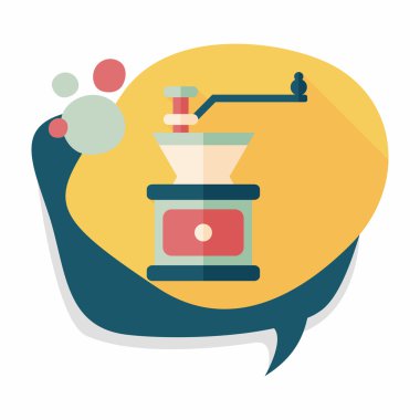 Uzungölgeli kahve makinesi düz simgesi, eps10