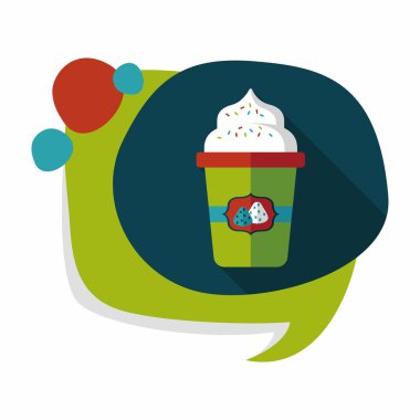 süt krem kahve düz simgesi ile uzun gölge, eps10