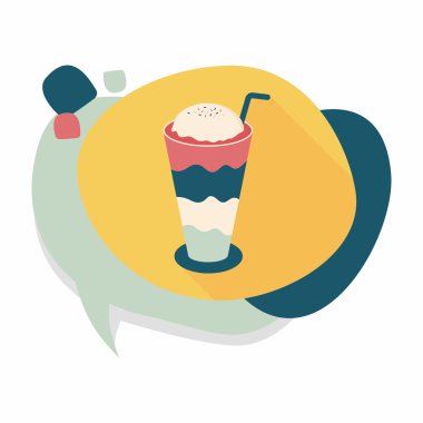 gezici kahve düz simgesine uzun gölge, eps10 ile buzlu