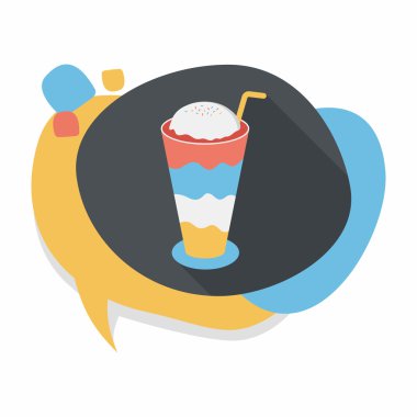 gezici kahve düz simgesine uzun gölge, eps10 ile buzlu