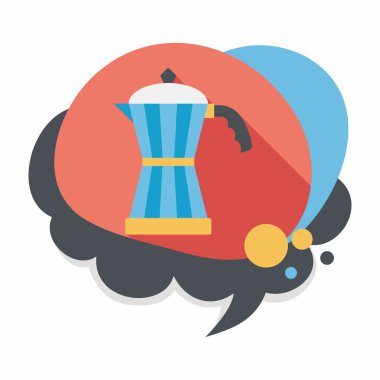 Uzun Gölge, eps10 ile kahve su ısıtıcısı düz simgesi