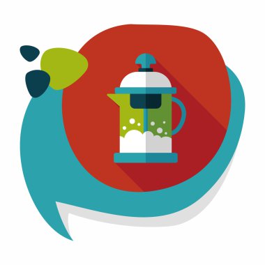 Uzun Gölge, eps10 ile çay potu düz simgesi