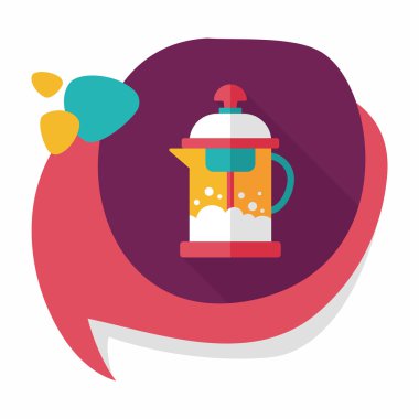 Uzun Gölge, eps10 ile çay potu düz simgesi