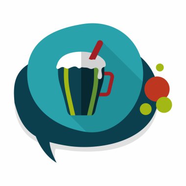 sıcak süt krem kahve düz simgesi ile uzun gölge, eps10