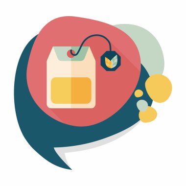 teabag uzun gölge, eps10 düz simgesiyle