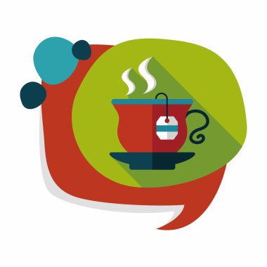 sıcak çay uzun gölge, eps10 düz simgesiyle