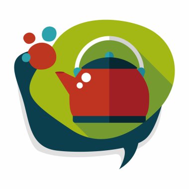 Uzun Gölge, eps10 ile çay potu düz simgesi