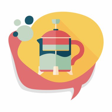 Uzun Gölge, eps10 ile çay potu düz simgesi