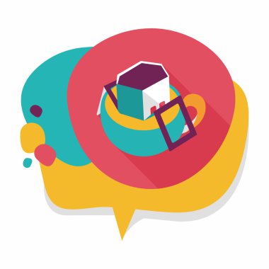 Uzun Gölge, eps10 ile kahve çanta düz simgesi