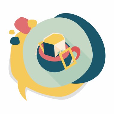 Uzun Gölge, eps10 ile kahve çanta düz simgesi