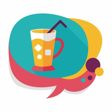 Uzun Gölge, eps10 buzlu içecek düz simgesiyle