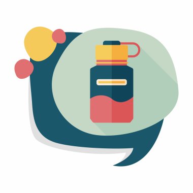 Su şişesi uzun gölge, eps10 düz simgesiyle