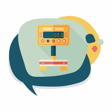 uzun gölge ile ağırlık ölçek düz simgesi