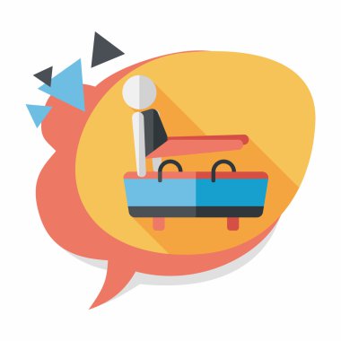 jimnastik Kulplu beygir düz simgesi ile uzun gölge, eps10