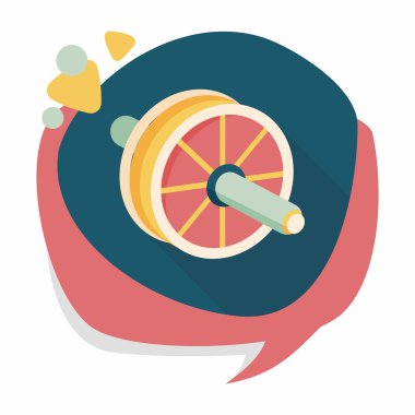 Uzun Gölge, eps10 ile egzersiz silindir düz simgesi