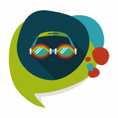 Uzun Gölge, eps10 ile düz simgesi Yüzme gözlüğü