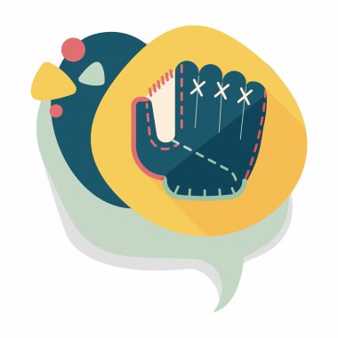 Uzun Gölge, eps10 ile beyzbol eldiveni düz simgesi