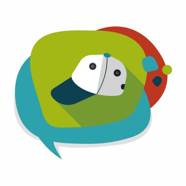 beyzbol kap düz simgesi ile uzun gölge, eps10