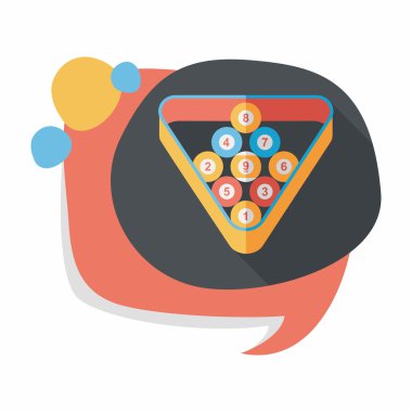 Bilardo düz simgesi ile uzun gölge, eps10