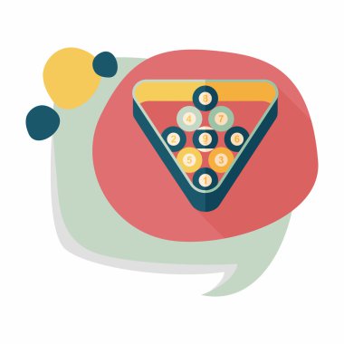 Bilardo düz simgesi ile uzun gölge, eps10