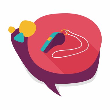 Düdük düz simgesi ile uzun gölge, eps10