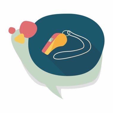 Düdük düz simgesi ile uzun gölge, eps10