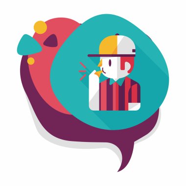 Hakem düz simgesi ile uzun gölge, eps10